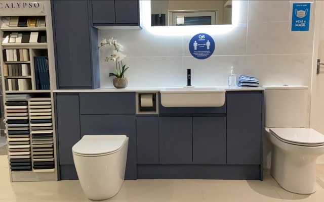 06 - Toilet & Basin Combination Unit, and a LED Mirror in Croxley Plumbing Supplies Bathroom Showroom at Croxley Green, Rickmansworth