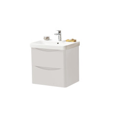 FUR473CA FUR149ME - 600mm Wall Mounted 2 Drawer Unit  And  Ceramic Basin - Rolling Mist