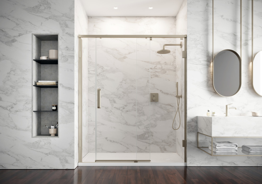Brushed Nickel Alcove Open Door