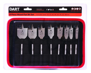 DFB8SET 8 PIECE FLAT WOOD BIT SET