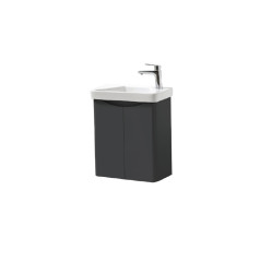 FUR461CA FUR455CA - 500mm Wall Mounted 2 Door Unit  And  Ceramic Basin - Anthracite