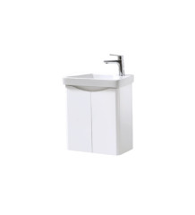 FUR451CA FUR455CA - 500mm Wall Mounted 2 Door Unit  And  Ceramic Basin - White