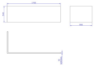 LShape Panel 1700x800x540Tech