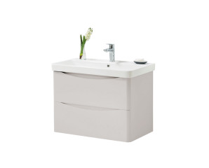 FUR476CA FUR150ME - 800mm Wall Mounted 2 Drawer Unit  And  Ceramic Basin - Rolling Mist