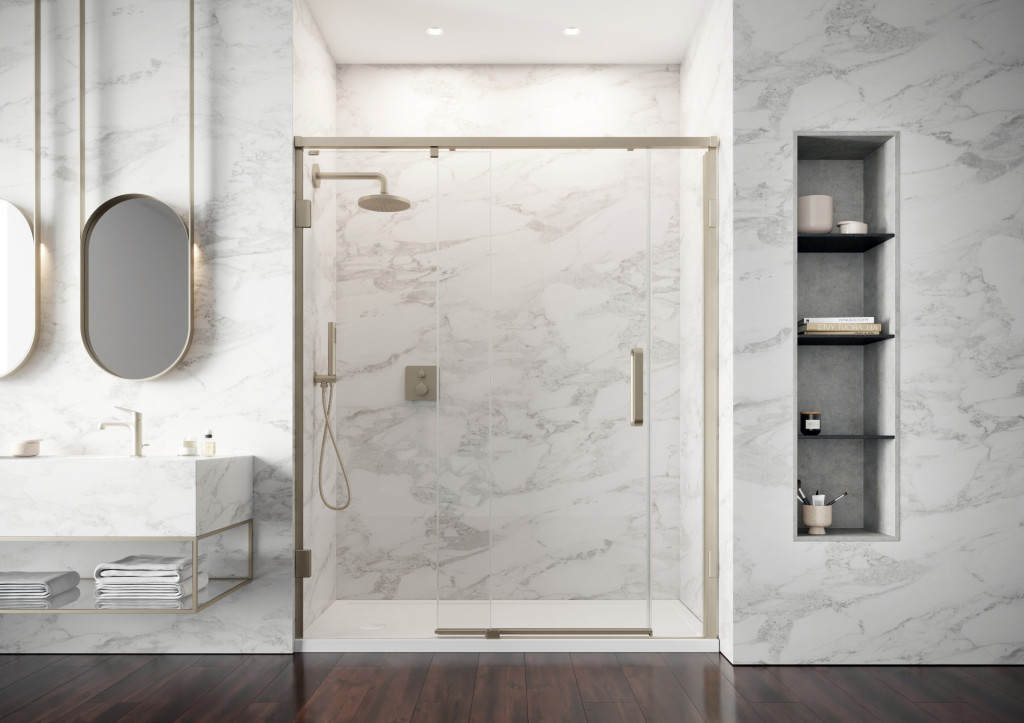 Brushed Nickel Alcove Open Door RH
