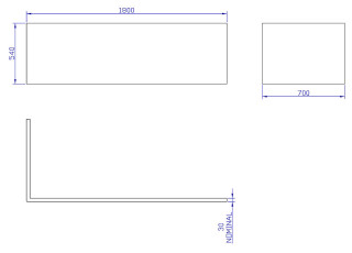 LShape Panel 1800x700x540Tech