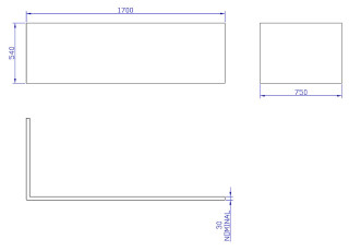 LShape Panel 1700x750x540Tech